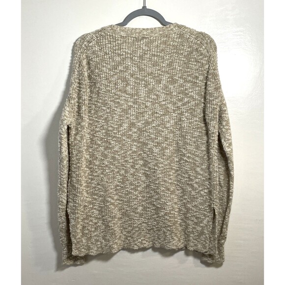 J. Crew Linen Blend Classic Oversized Pullover Sweater Preppy Beige Size Medium - Picture 4 of 10
